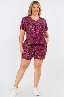 Women's Vivid Leopard Print Loungewear Top style 4