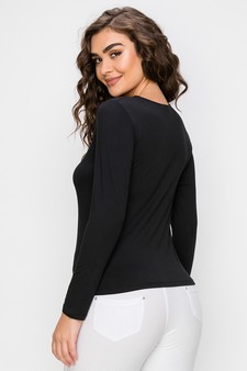 Women’s Essential Cut-out Crew Neck Top style 3