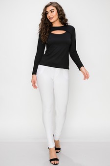 Women’s Essential Cut-out Crew Neck Top style 4