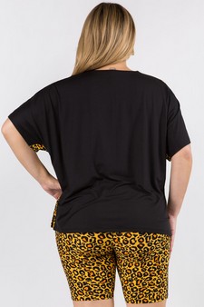 Women's Contrasting Leopard Printed Loungewear Top style 3