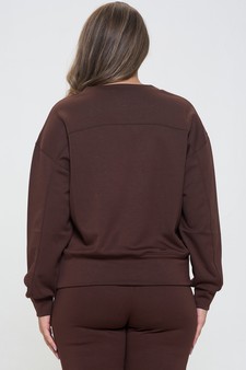 Women’s Solid Crewneck Scuba Sweatshirt (XL only) style 3