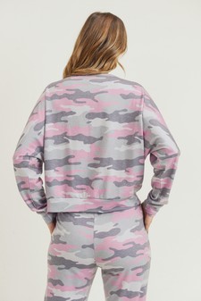 Women's French Terry Long Sleeve Vintage Camo Set style 4
