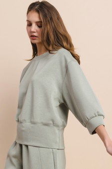 Women's Solid Cropped Scuba Sweatshirt style 2
