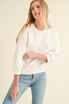 Women's Solid Cropped Scuba Sweatshirt style 4