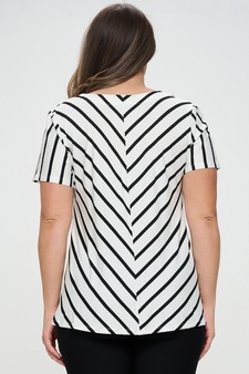 Women’s Chic in Stripes V-neck Top style 3