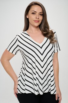Women’s Chic in Stripes V-neck Top style 4