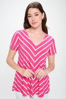 Women’s Chic in Stripes V-neck Top style 4