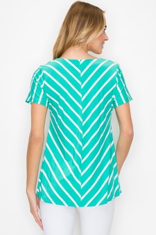 Women’s Chic in Stripes V-neck Top style 3