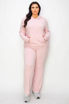 Women's Ultra Soft Hoodie with Thumb Hole & Pants Set style 4