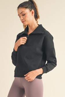 Women's Piqué Quarter Zip Pullover style 2
