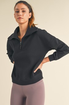 Women's Piqué Quarter Zip Pullover style 4