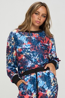 Women’s Floral Illusion Loungewear Top style 4