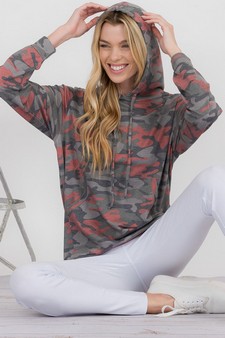 Women’s Soft Washed Vintage Camo Print Hoodie style 4
