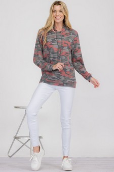 Women’s Soft Washed Vintage Camo Print Hoodie style 5