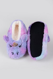 Women's Fuzzy Rainbow Unicorn Slippers style 4
