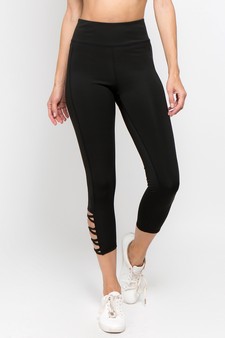 Women's Lattice Ankle Cutout Activewear Leggings (Large only) style 2