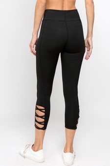 Women's Lattice Ankle Cutout Activewear Leggings (Large only) style 3