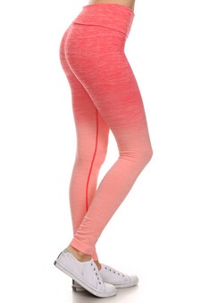 Women's Dip Dye Ombre Activewear Leggings with High Waistband style 3