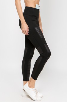 Women's Faux Leather Moto Activewear Leggings (Large only) style 4