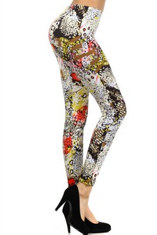 Lady's STELLA ELYSE Art Plus Size Animal Rose Printed Legging