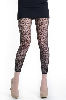 Lady's Papyrus Fashion Designed Fishnet Capri Tights