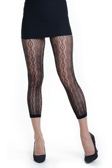 Lady's Diamondback Fashion Designed Fishnet Capri Tights style 2