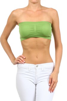 Women's Seamless Bandeau Bra Top w/Removable Pads