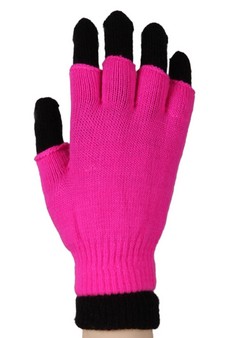 (3 ways wearing) Neon Solid Color Double layer Gloves